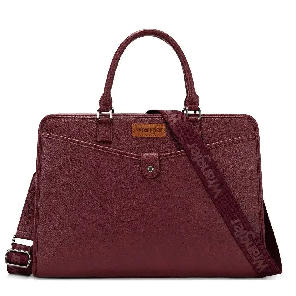 Wrangler Burgundy Laptop/Multi-Use Briefcase Bag